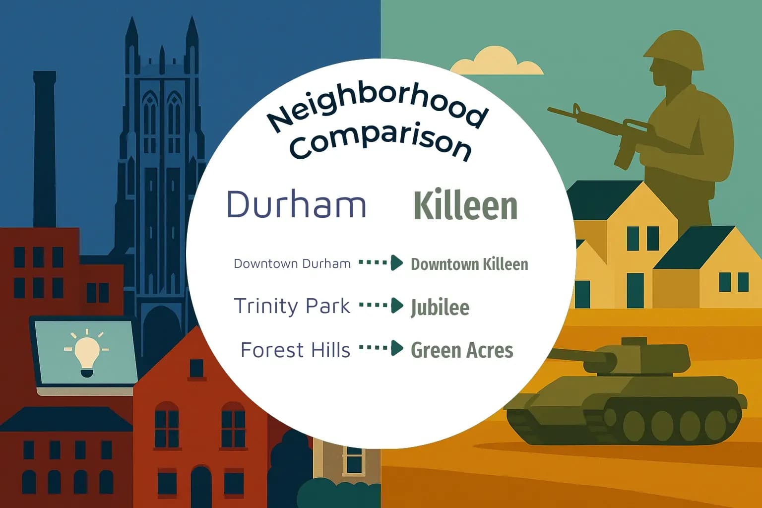Durham vs Killeen Neighborhood Comparison