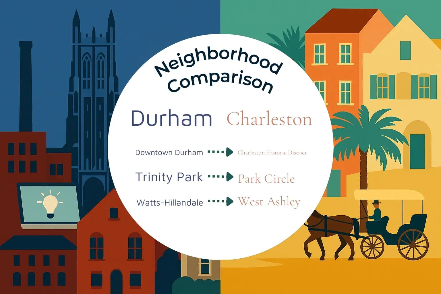 Durham vs Charleston Neighborhood Comparison