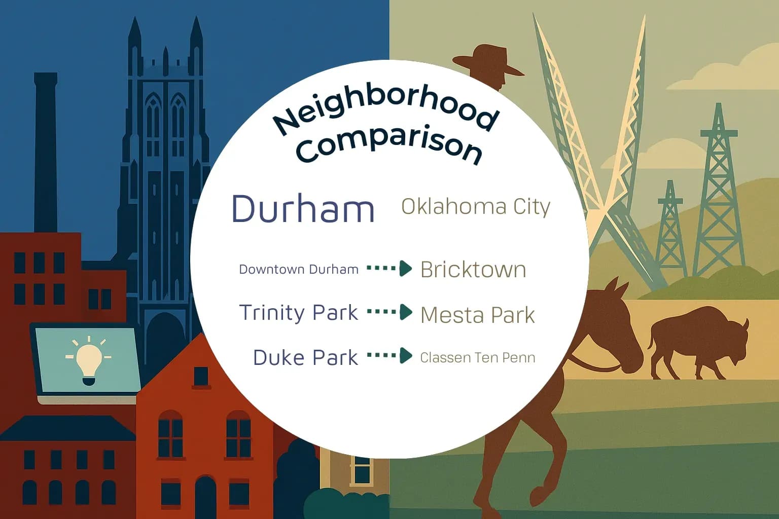 Durham vs Oklahoma City Neighborhood Comparison