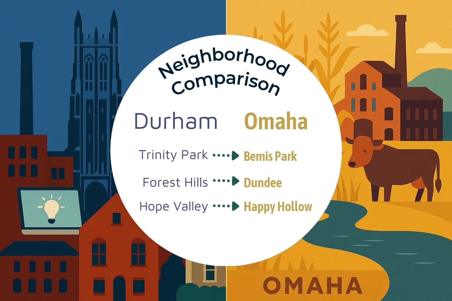 Durham vs Omaha Neighborhood Comparison