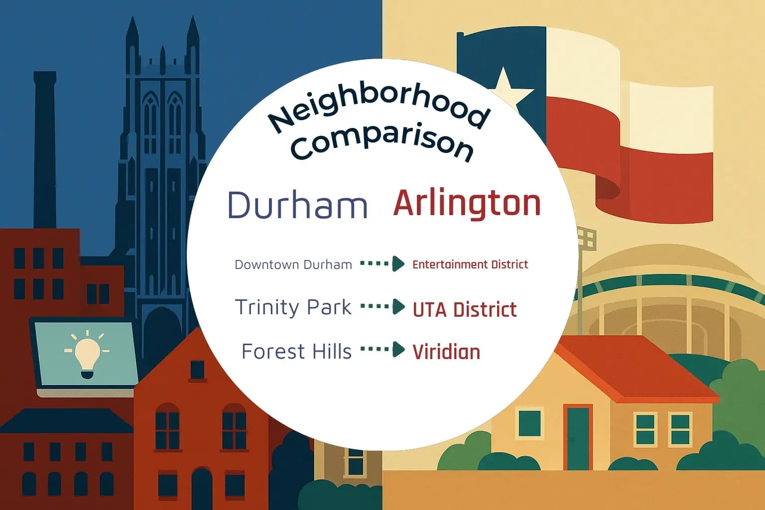 Durham vs Arlington Neighborhood Comparison