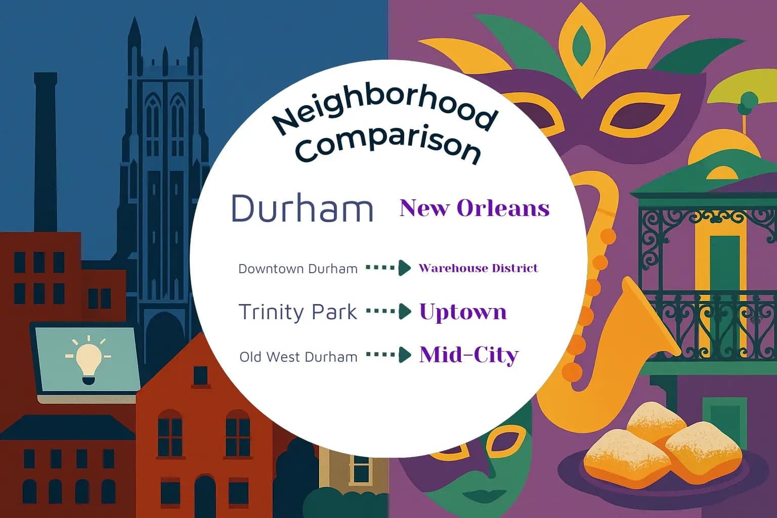 Durham vs New Orleans Neighborhood Comparison