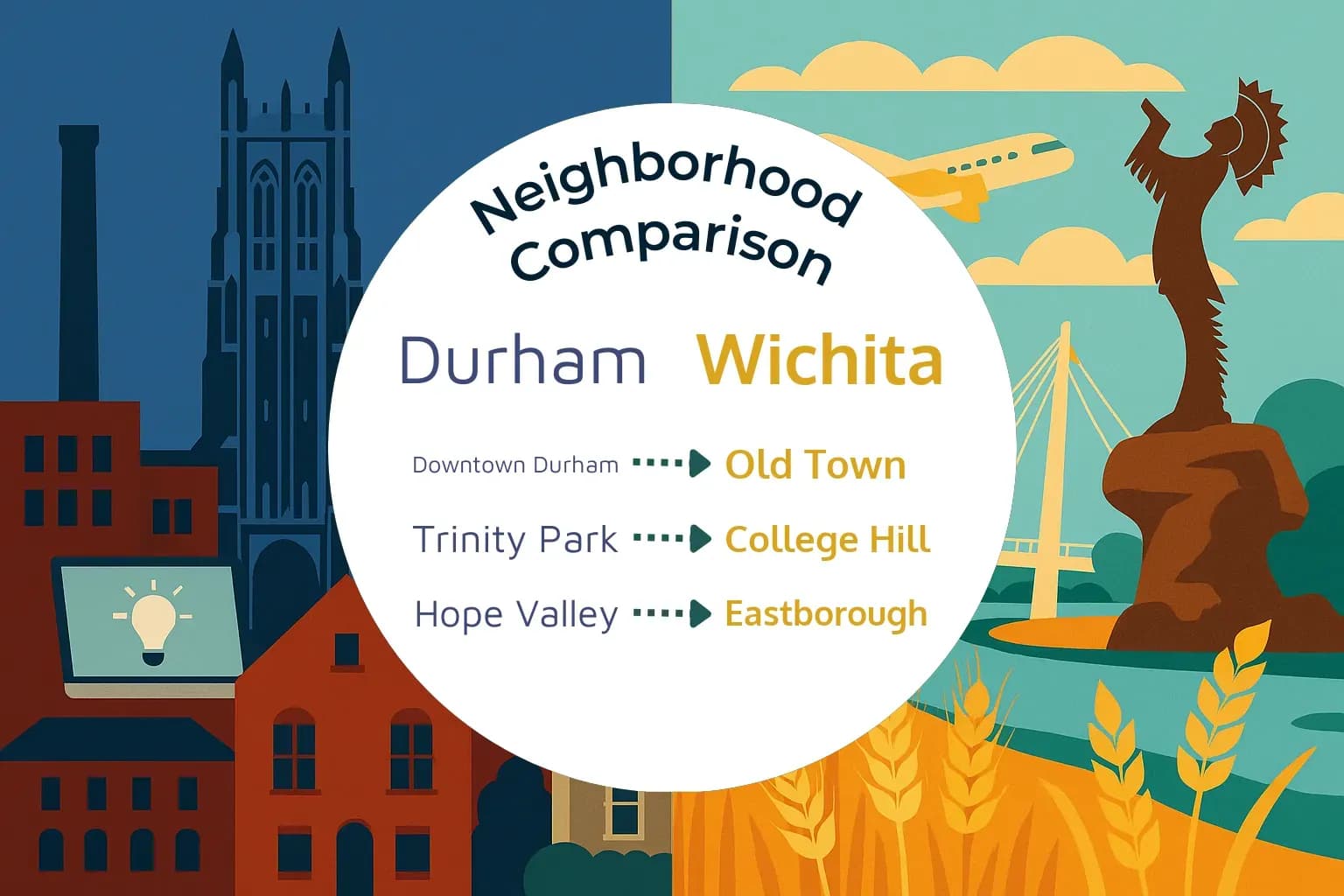 Durham vs Wichita Neighborhood Comparison