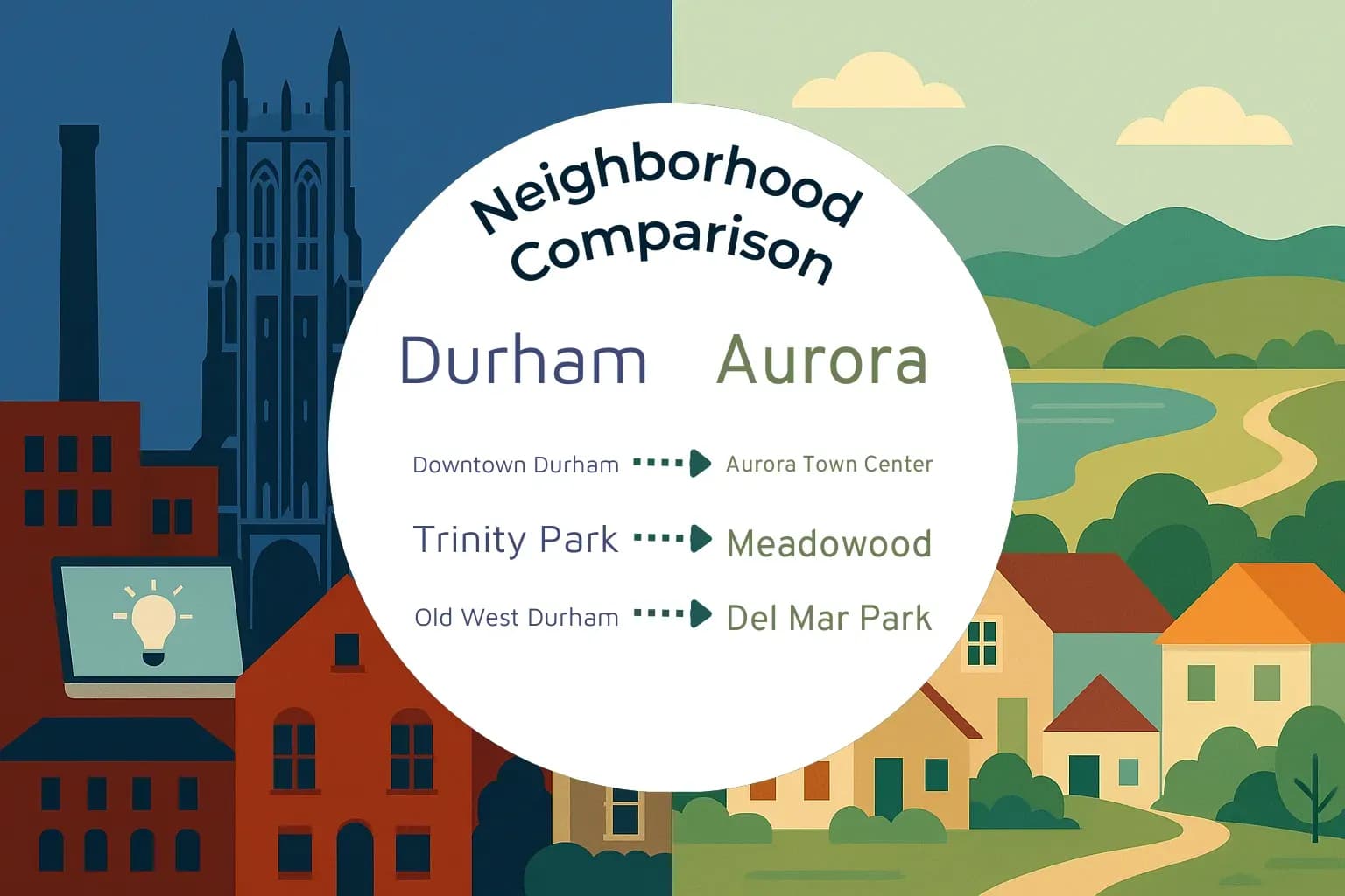 Durham vs Aurora Neighborhood Comparison