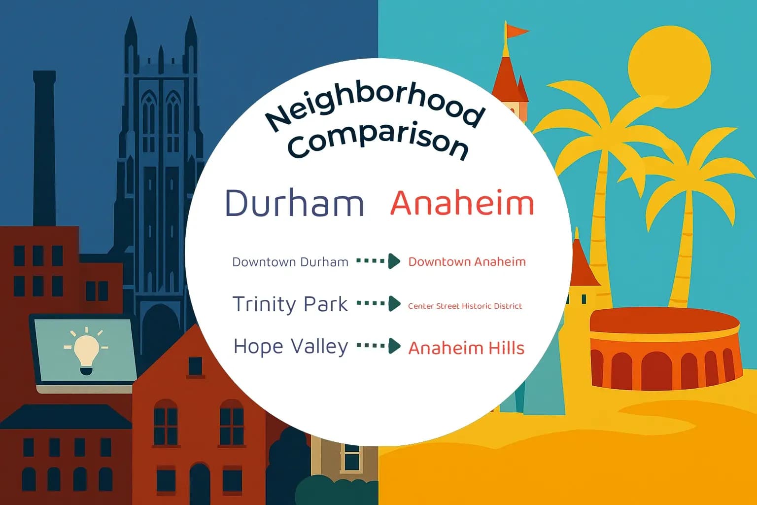 Durham vs Anaheim Neighborhood Comparison