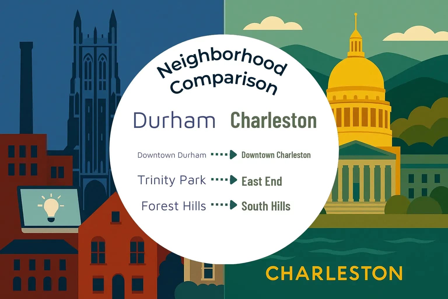 Durham vs Charleston Neighborhood Comparison