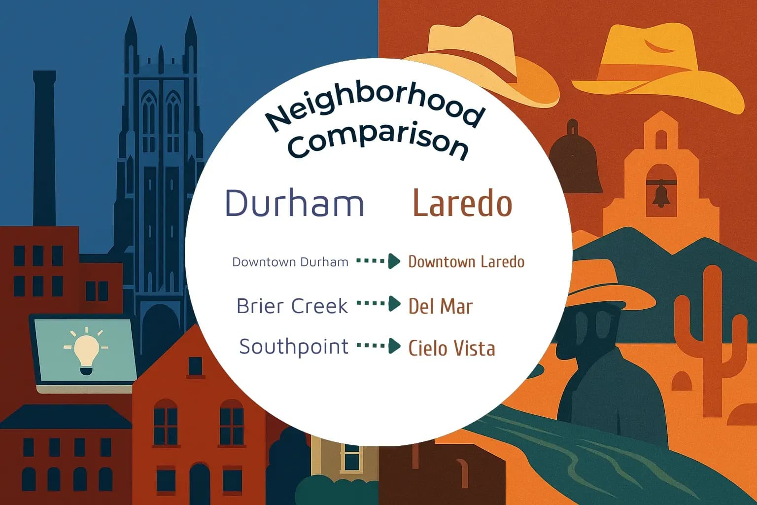 Durham vs Laredo Neighborhood Comparison