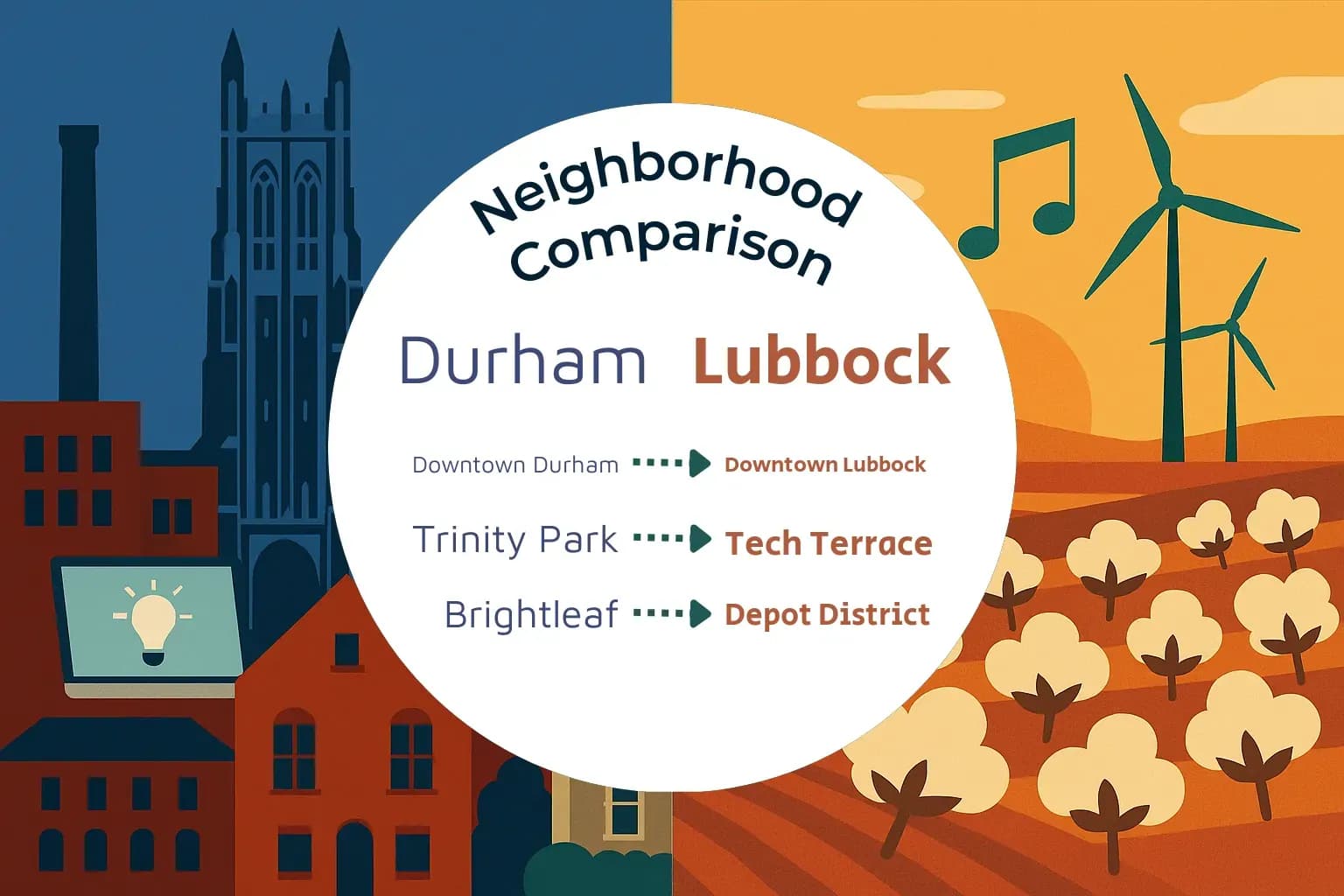 Durham vs Lubbock Neighborhood Comparison