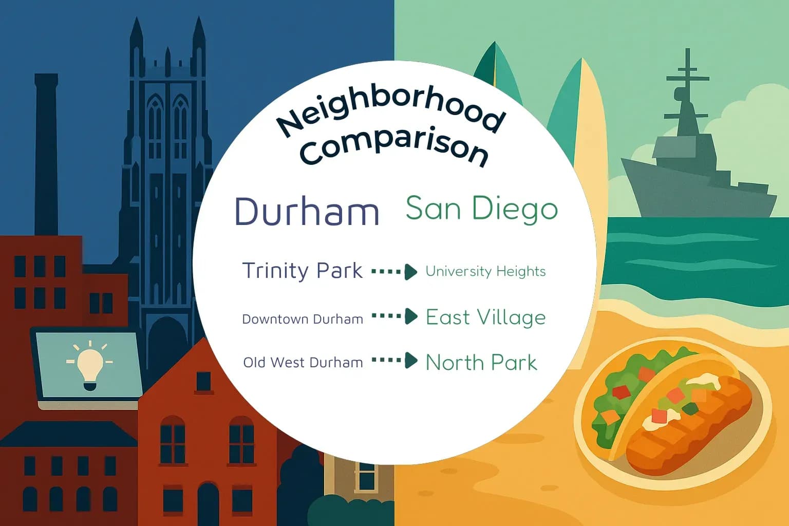 Durham vs San Diego Neighborhood Comparison