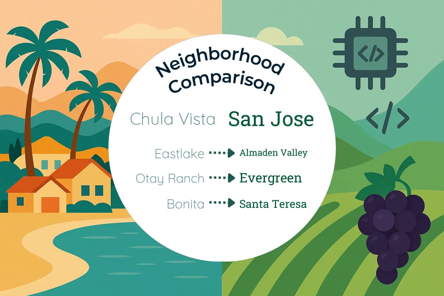Chula Vista vs San Jose Neighborhood Comparison