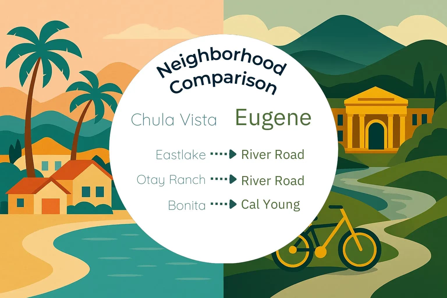 Chula Vista vs Eugene Neighborhood Comparison