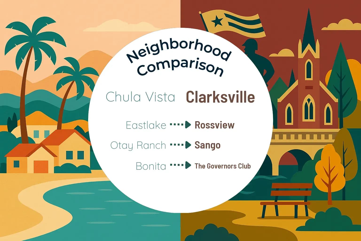 Chula Vista vs Clarksville Neighborhood Comparison