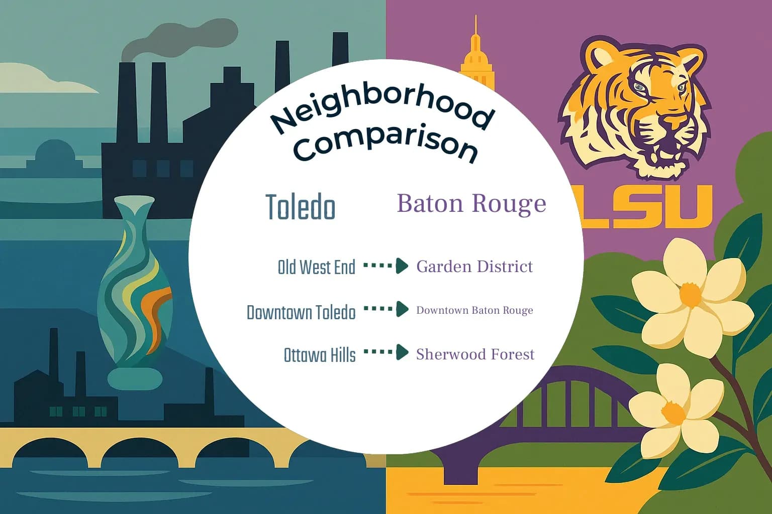 Toledo vs Baton Rouge Neighborhood Comparison