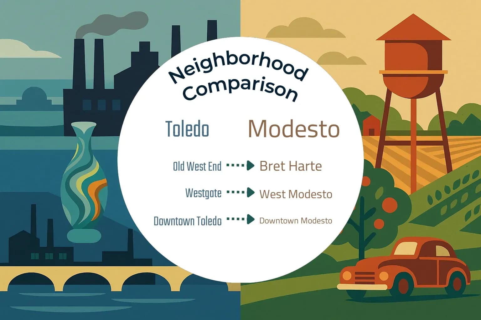 Toledo vs Modesto Neighborhood Comparison