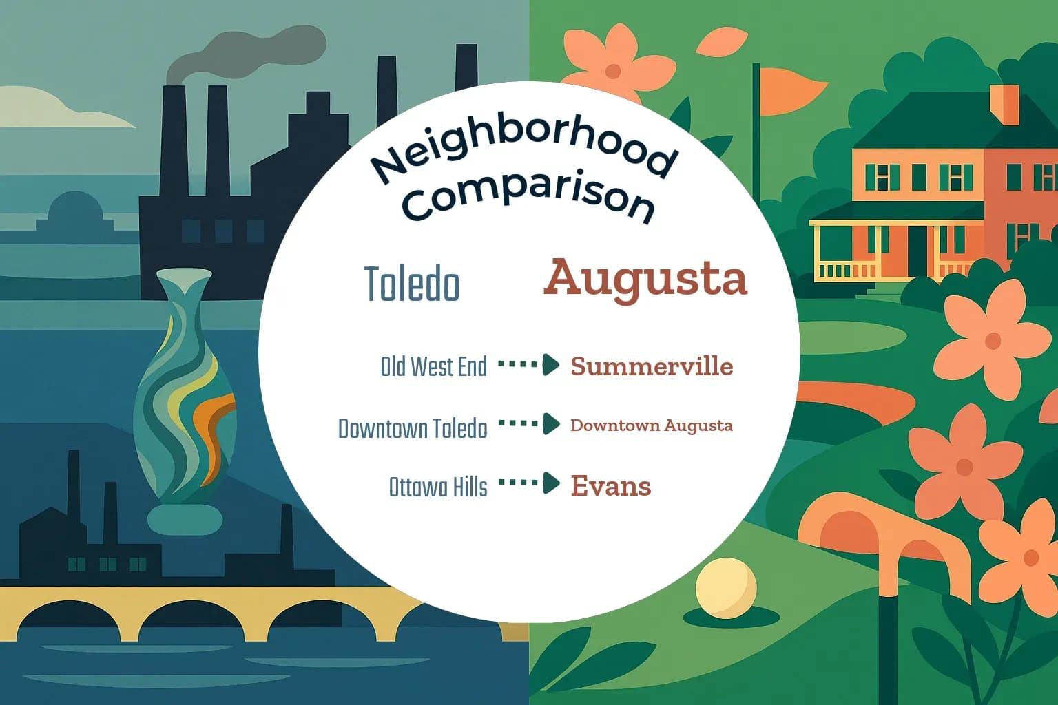 Toledo vs Augusta Neighborhood Comparison