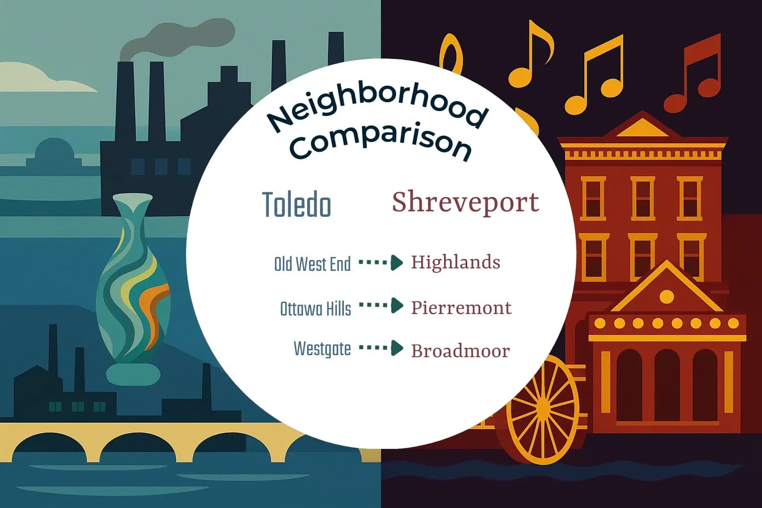 Toledo vs Shreveport Neighborhood Comparison