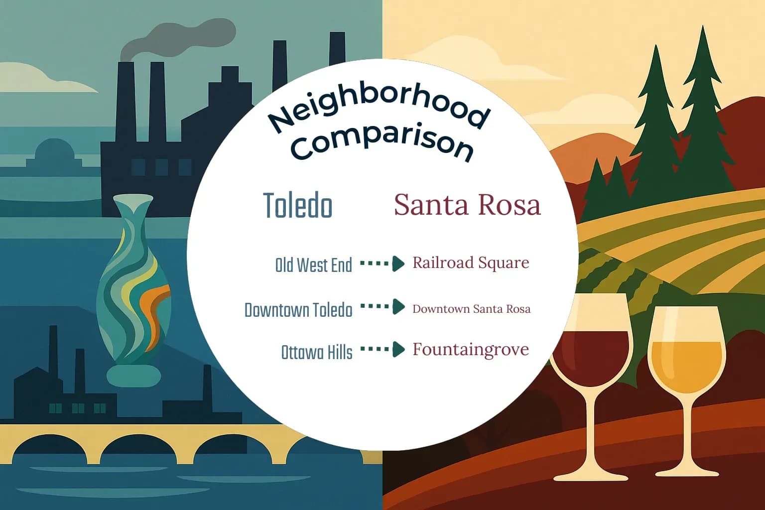 Toledo vs Santa Rosa Neighborhood Comparison