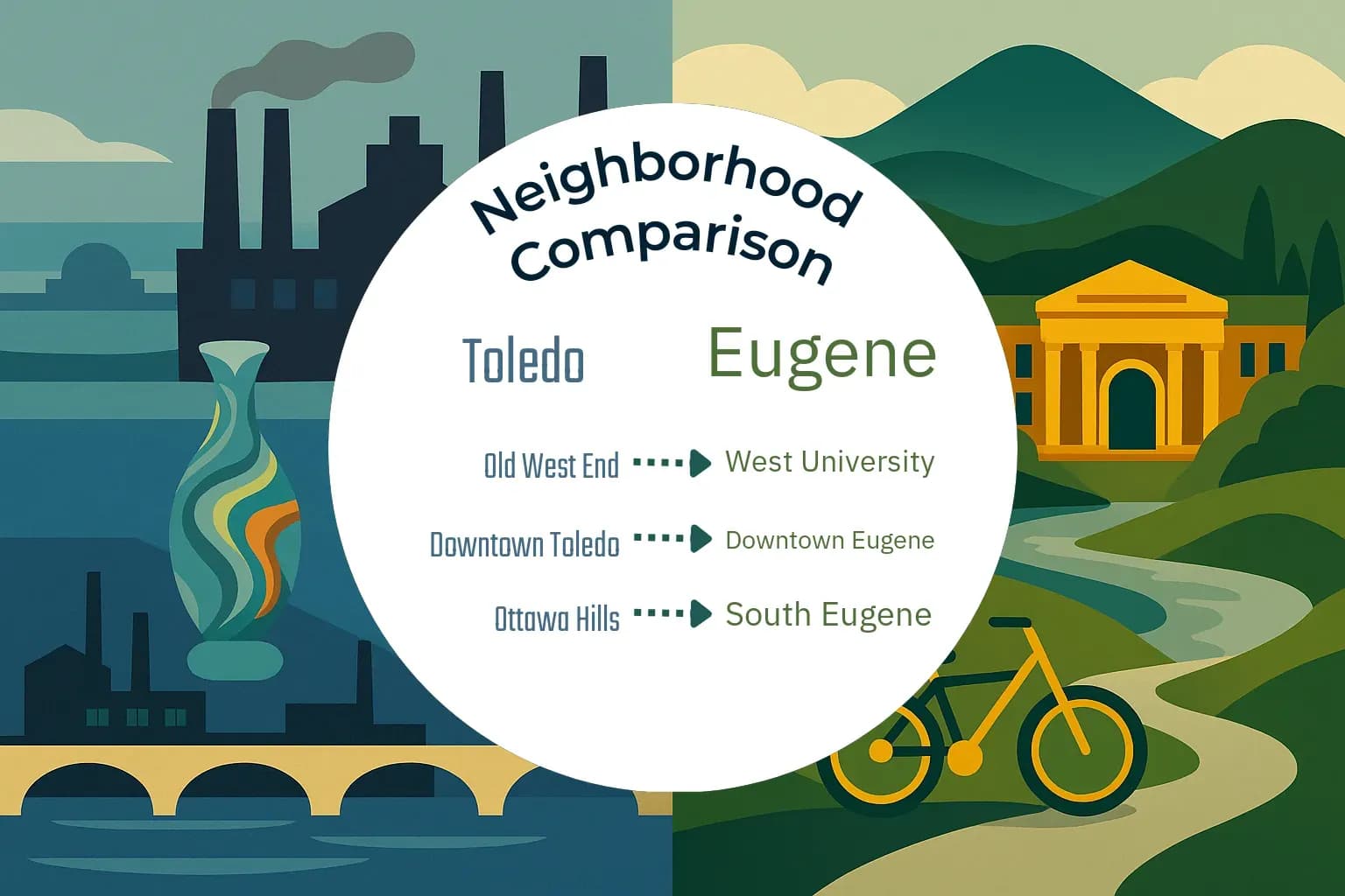 Toledo vs Eugene Neighborhood Comparison