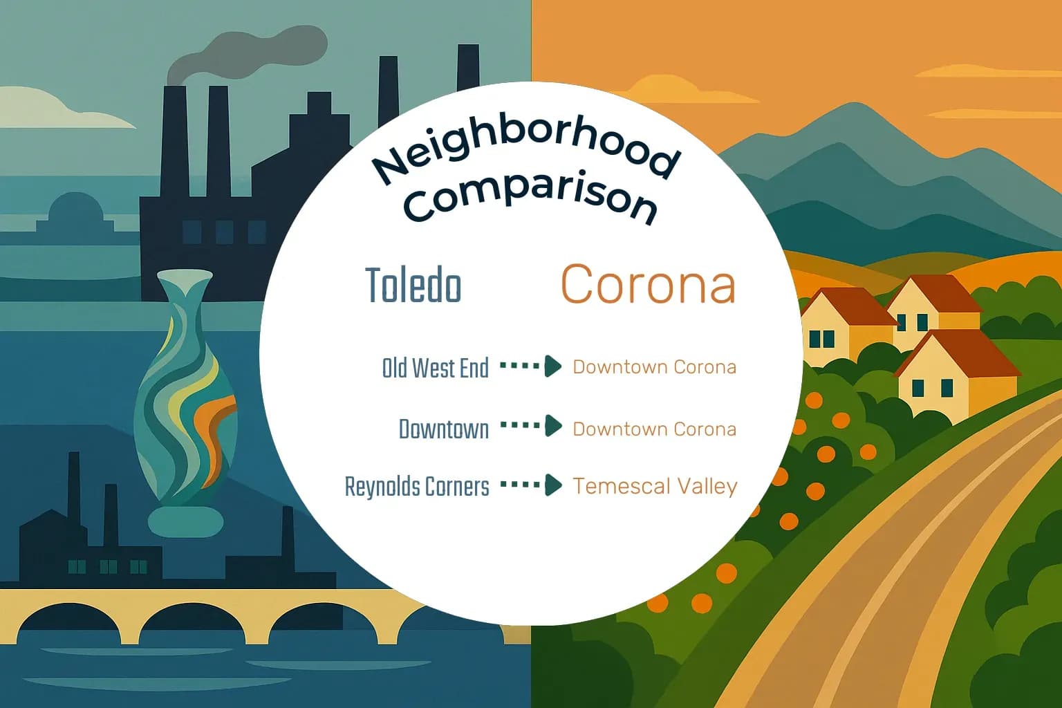 Toledo vs Corona Neighborhood Comparison