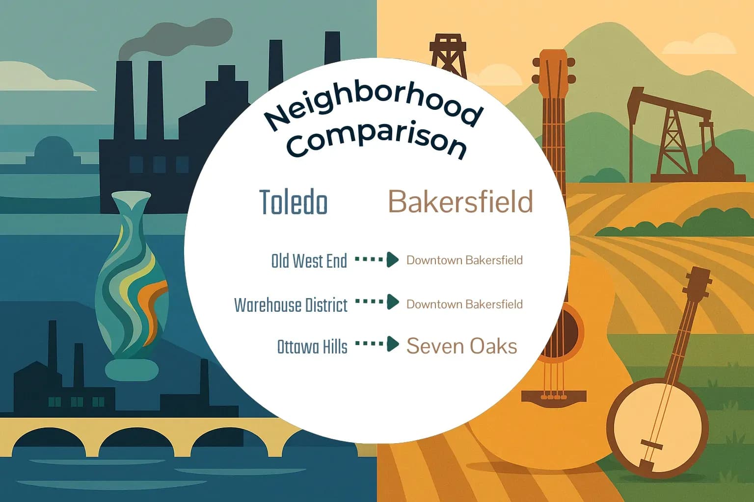 Toledo vs Bakersfield Neighborhood Comparison