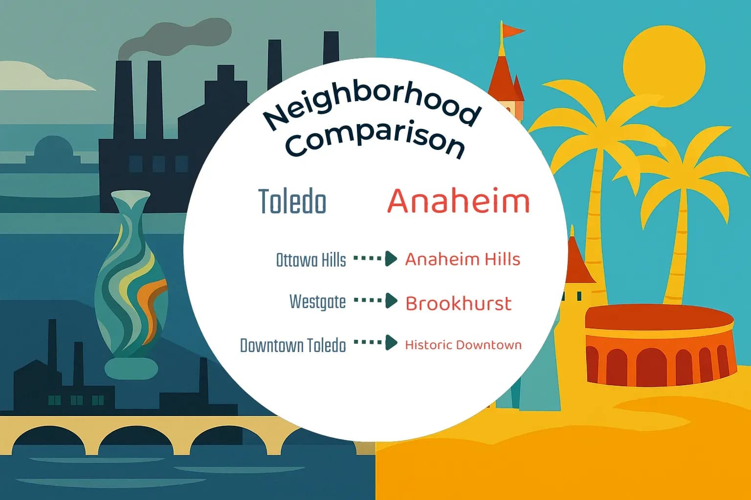 Toledo vs Anaheim Neighborhood Comparison