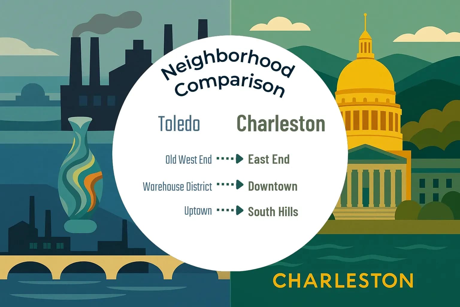 Toledo vs Charleston Neighborhood Comparison