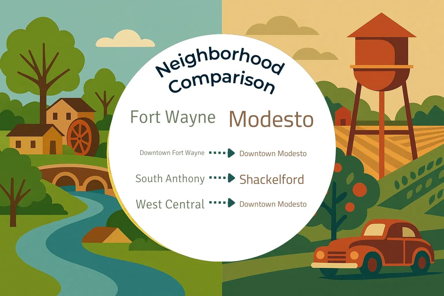 Fort Wayne vs Modesto Neighborhood Comparison
