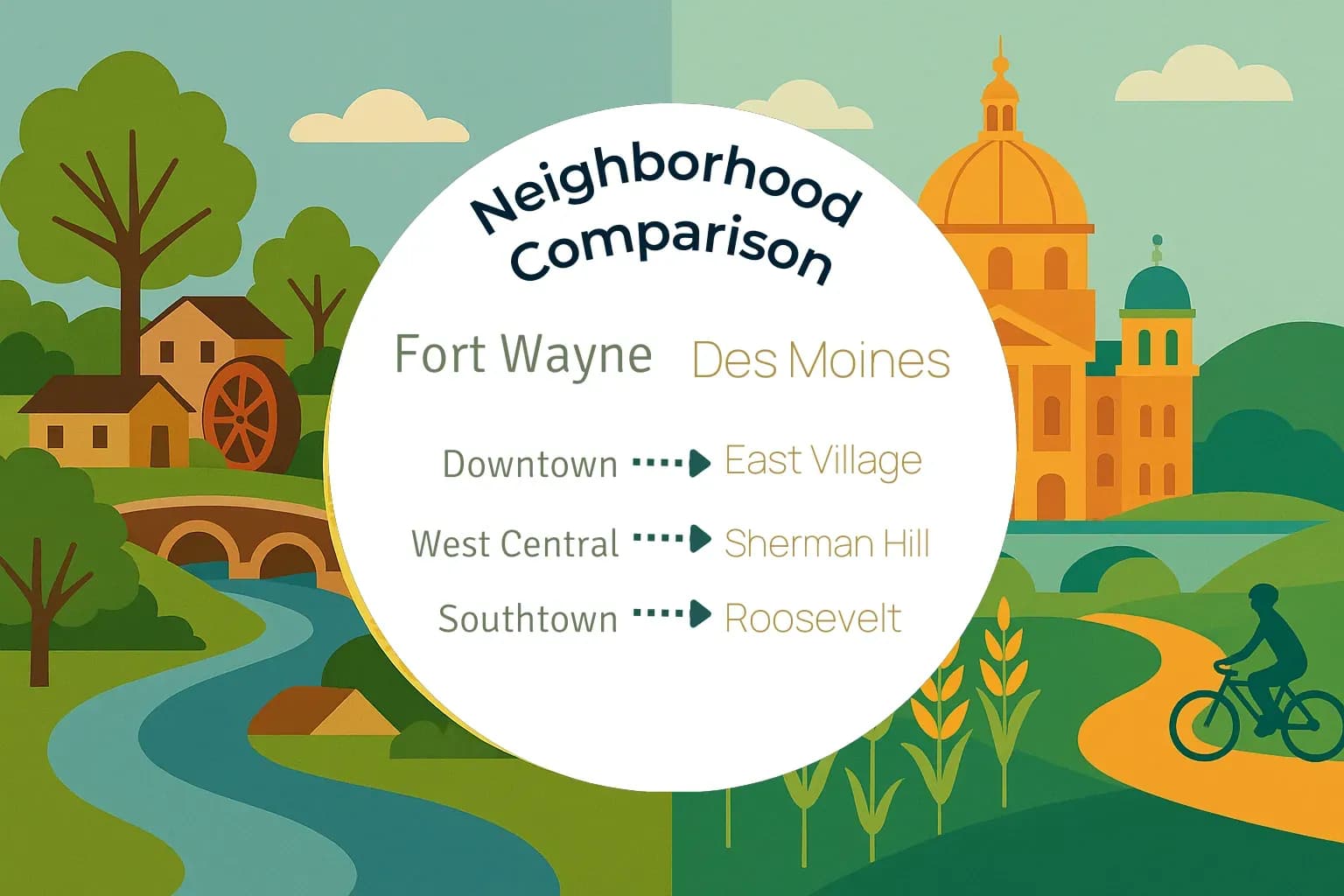 Fort Wayne vs Des Moines Neighborhood Comparison