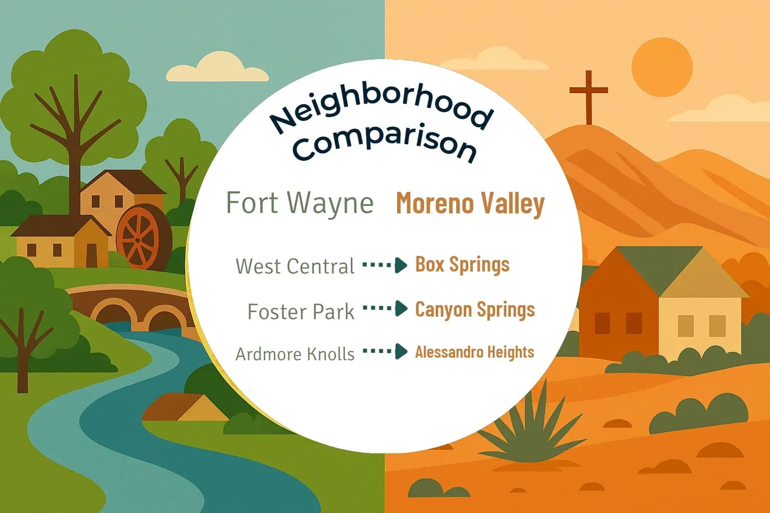 Fort Wayne vs Moreno Valley Neighborhood Comparison