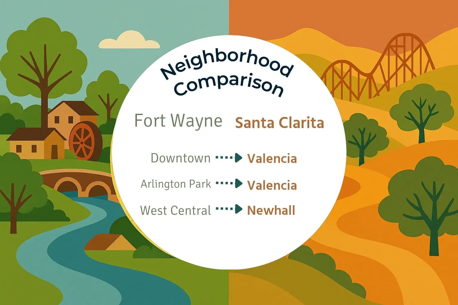 Fort Wayne vs Santa Clarita Neighborhood Comparison