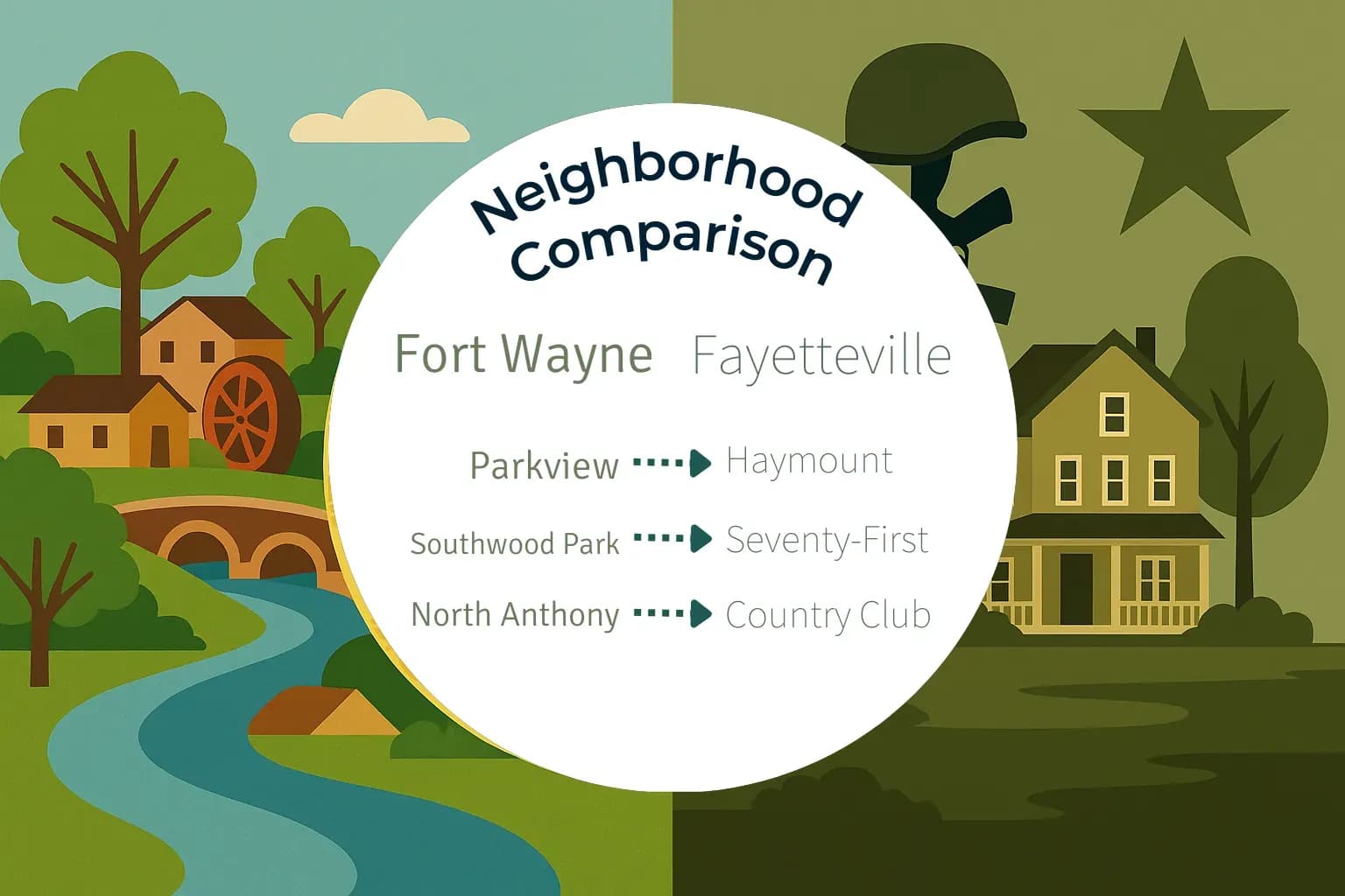 Fort Wayne vs Fayetteville Neighborhood Comparison