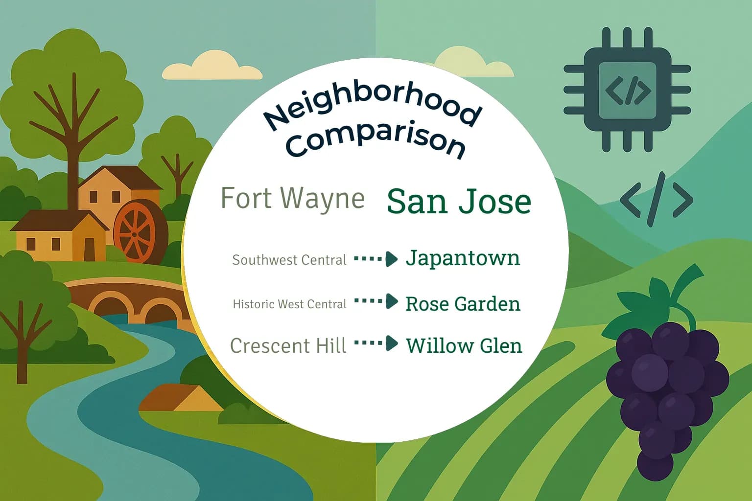 Fort Wayne vs San Jose Neighborhood Comparison
