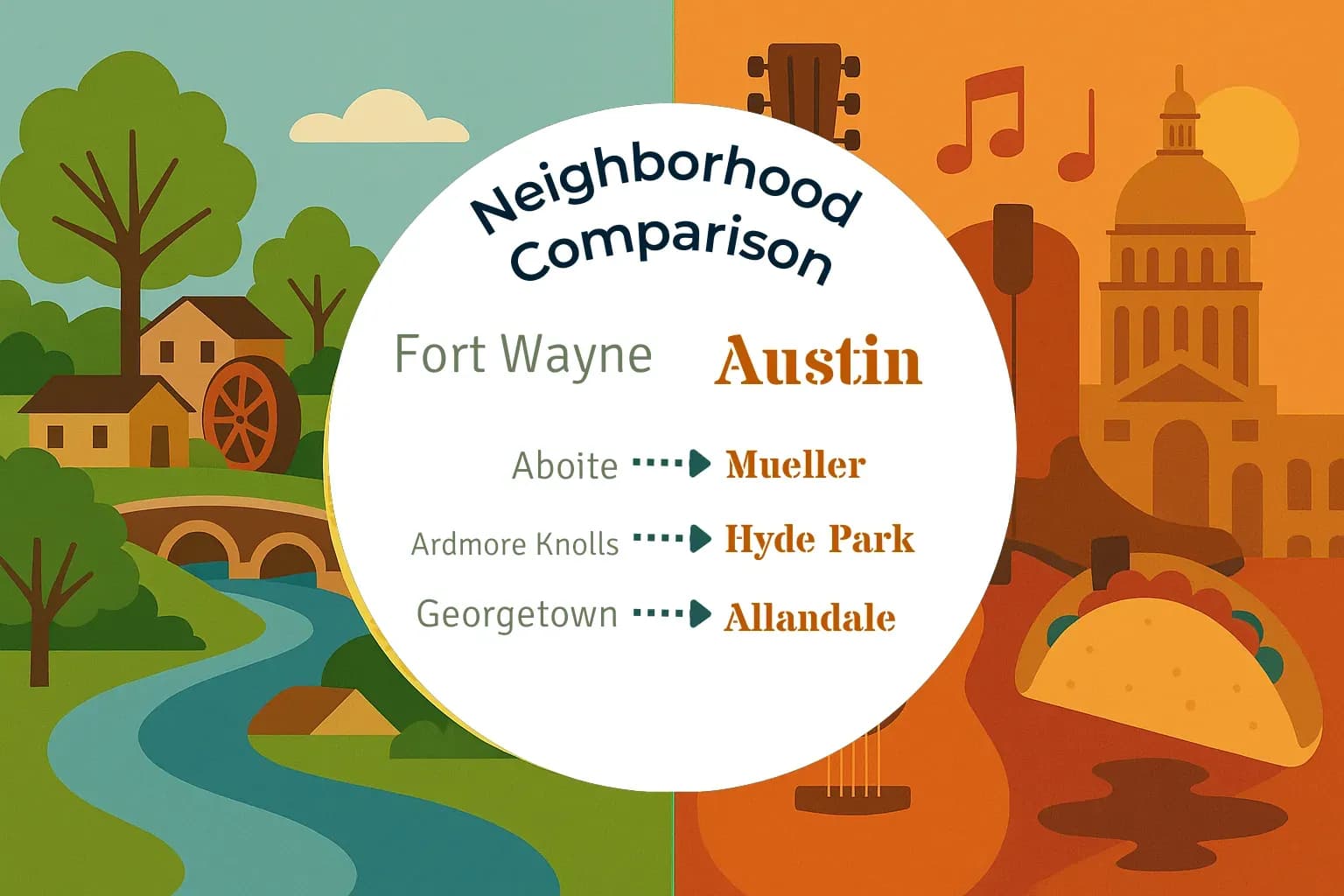 Fort Wayne vs Austin Neighborhood Comparison