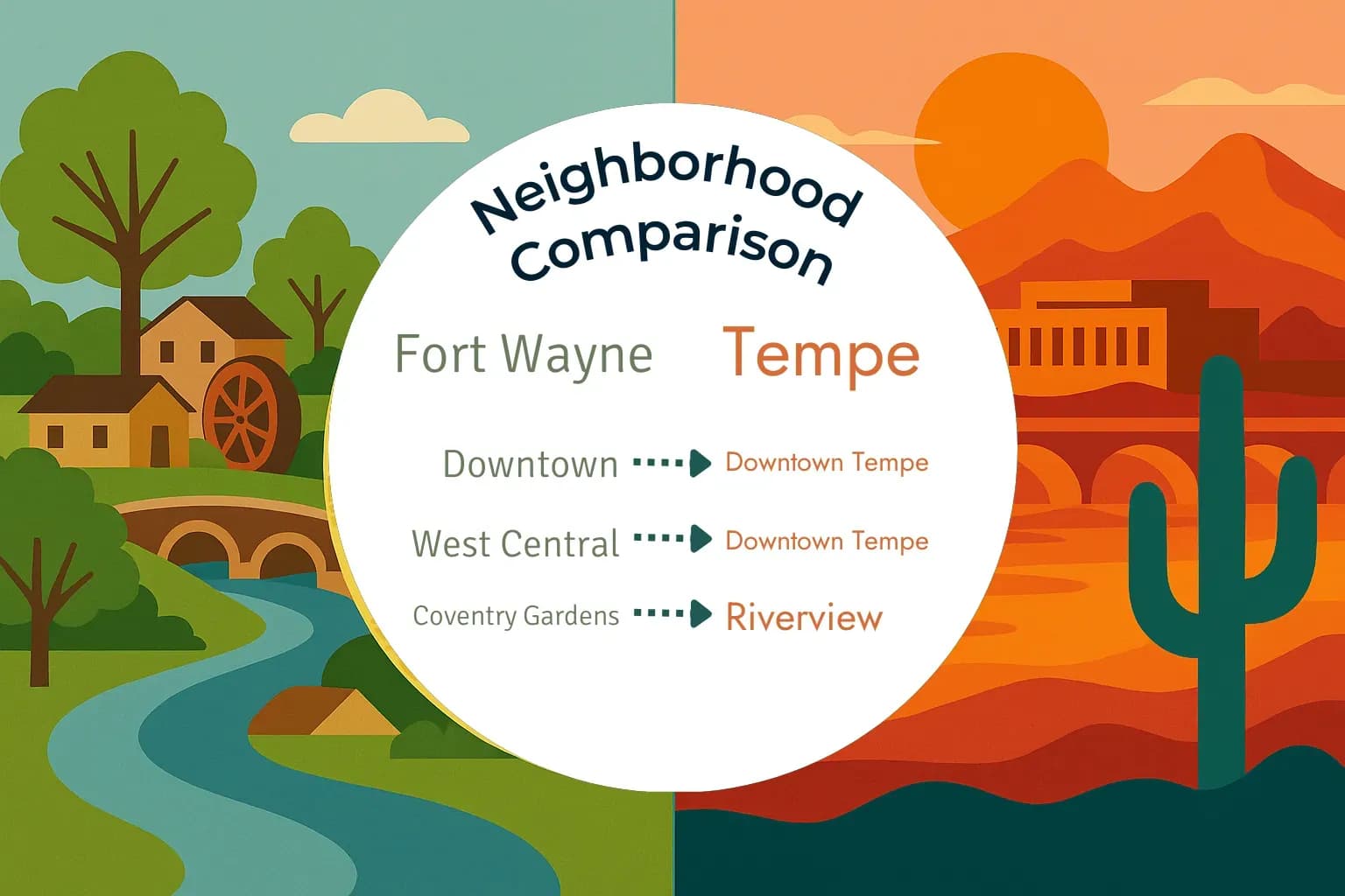 Fort Wayne vs Tempe Neighborhood Comparison