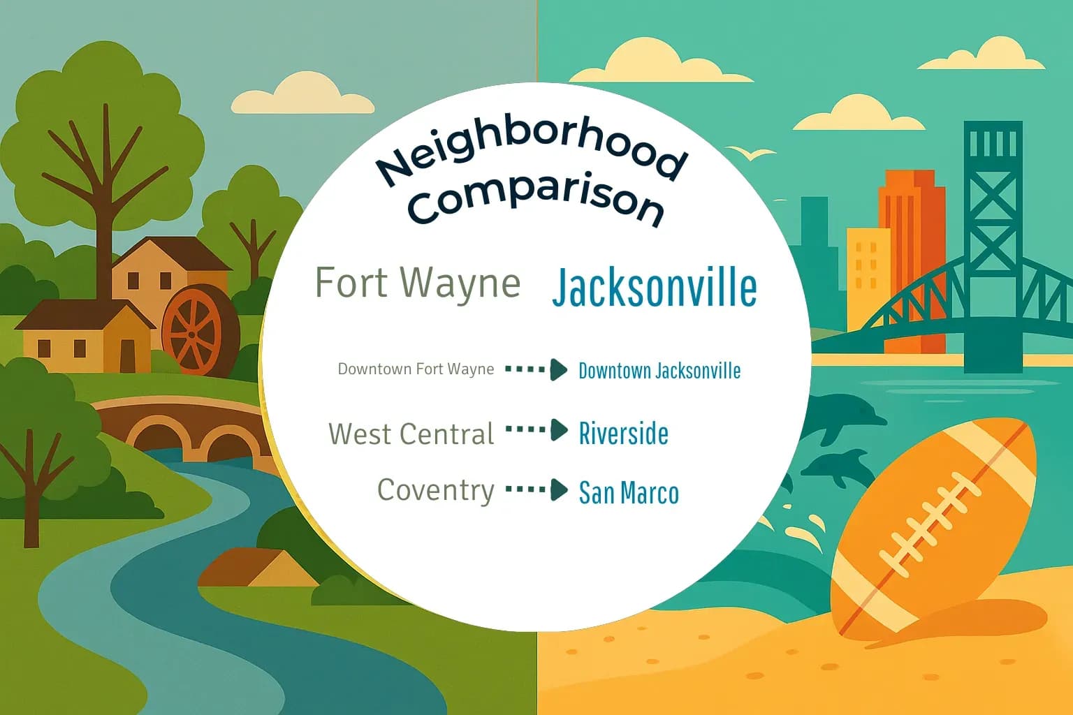 Fort Wayne vs Jacksonville Neighborhood Comparison