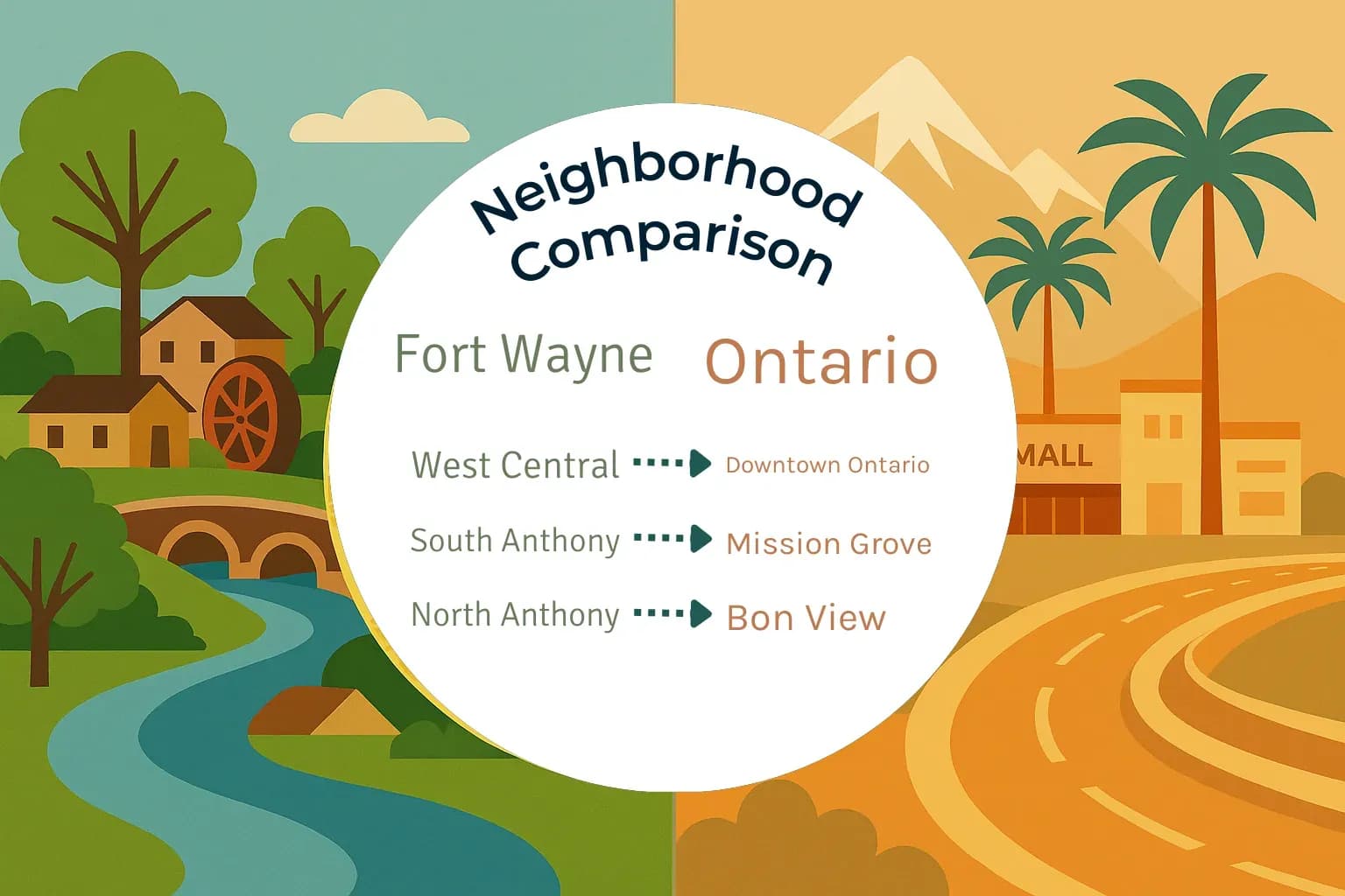 Fort Wayne vs Ontario Neighborhood Comparison