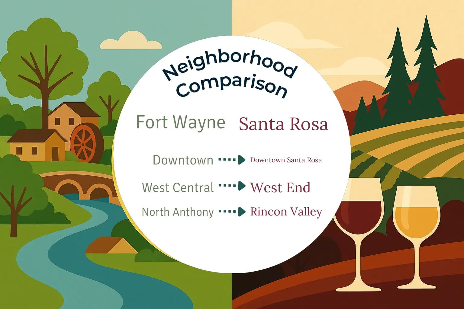 Fort Wayne vs Santa Rosa Neighborhood Comparison