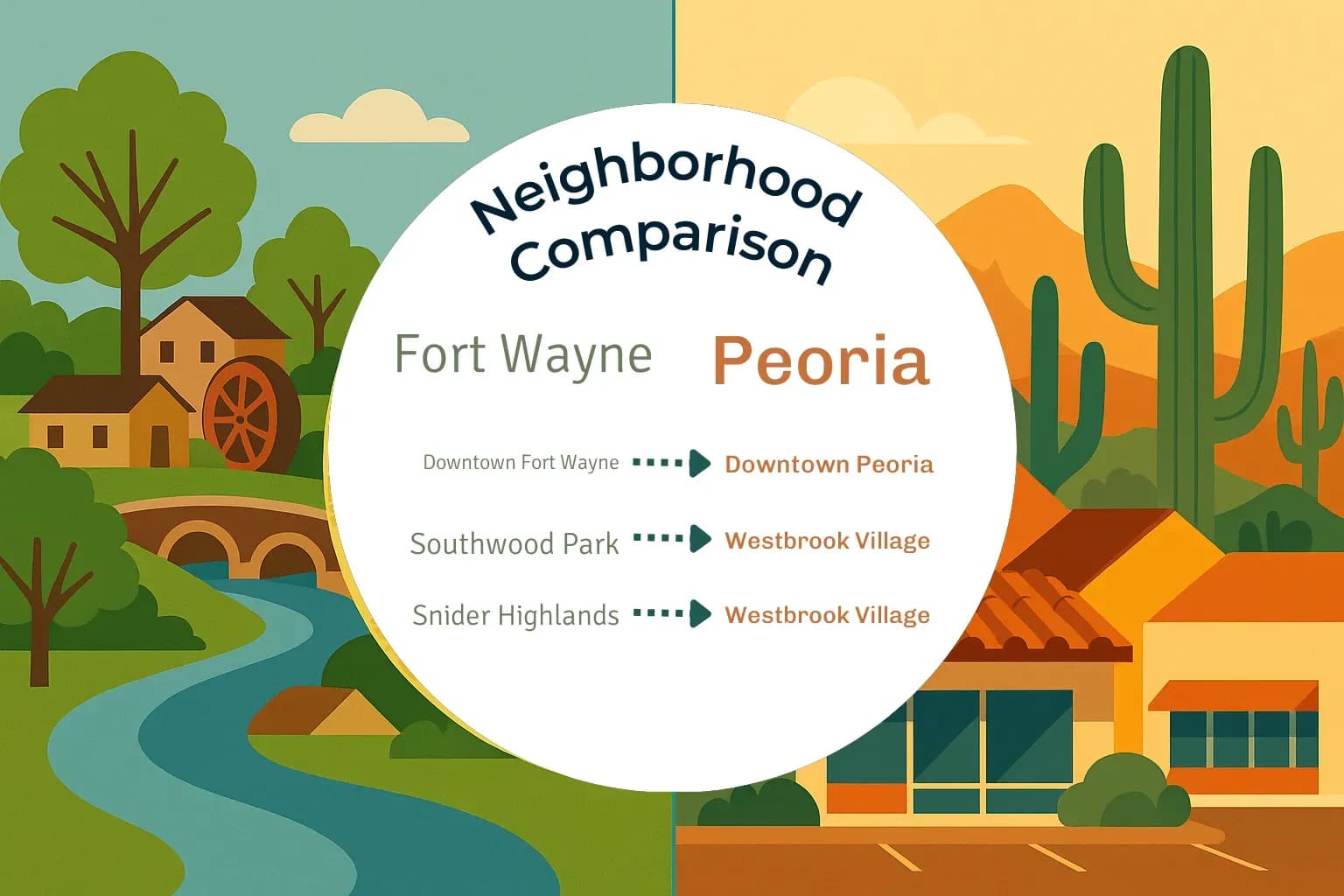 Fort Wayne vs Peoria Neighborhood Comparison