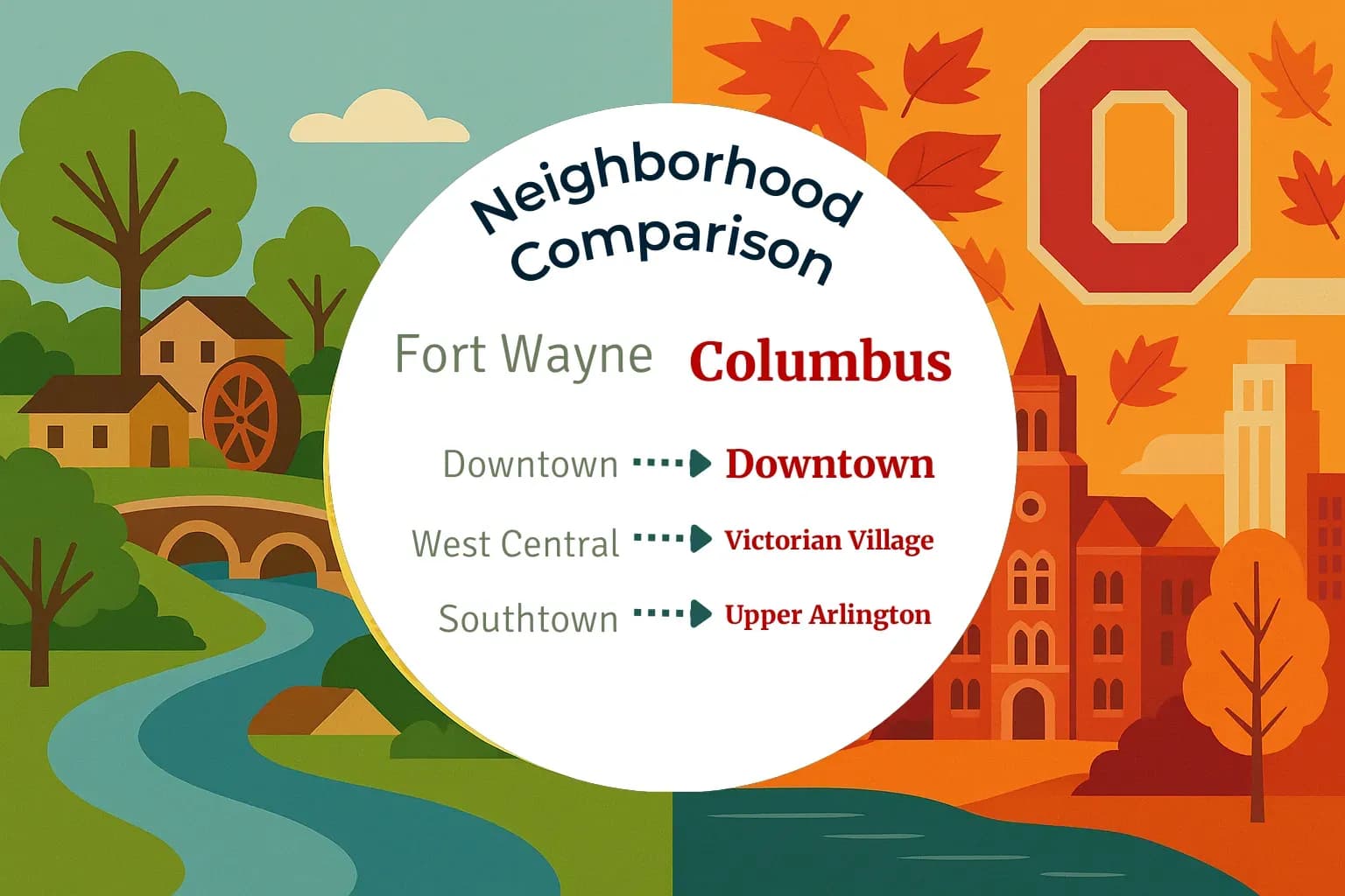 Fort Wayne vs Columbus Neighborhood Comparison