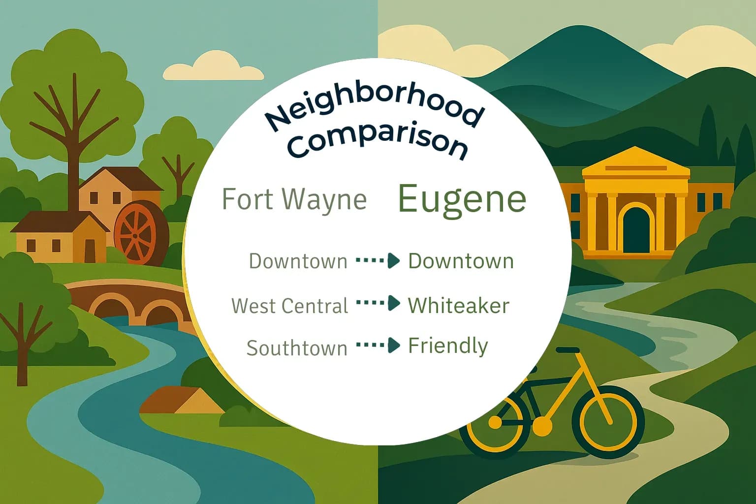 Fort Wayne vs Eugene Neighborhood Comparison