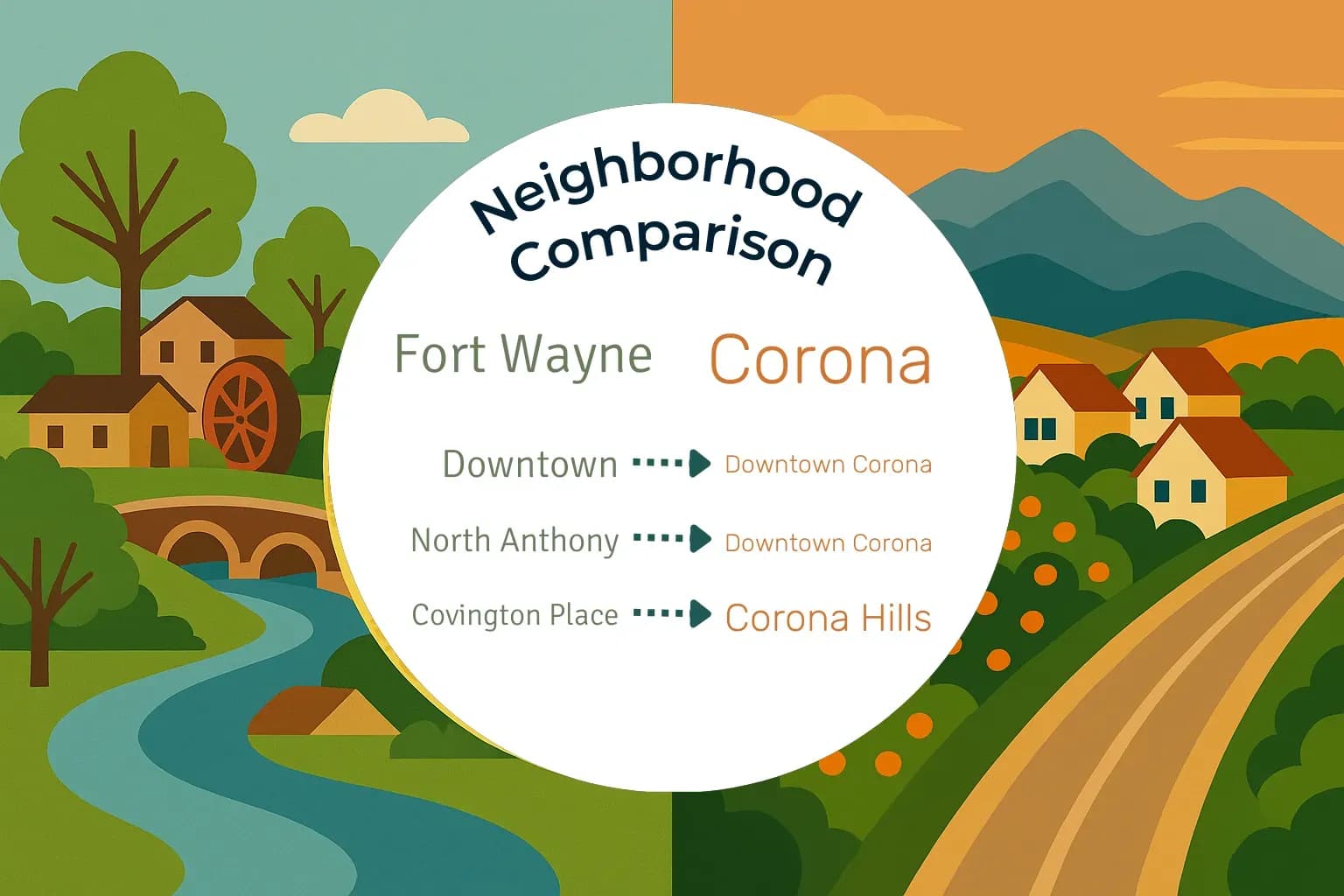 Fort Wayne vs Corona Neighborhood Comparison