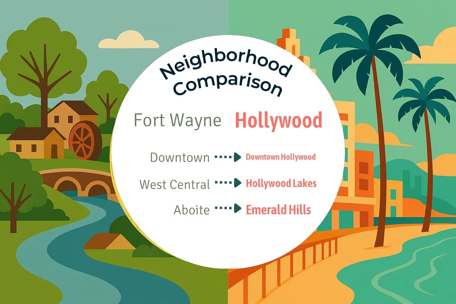 Fort Wayne vs Hollywood Neighborhood Comparison