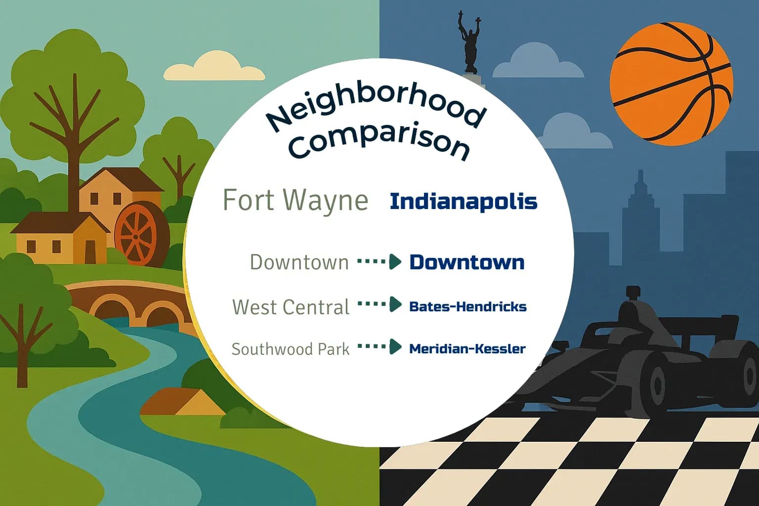 Fort Wayne vs Indianapolis Neighborhood Comparison