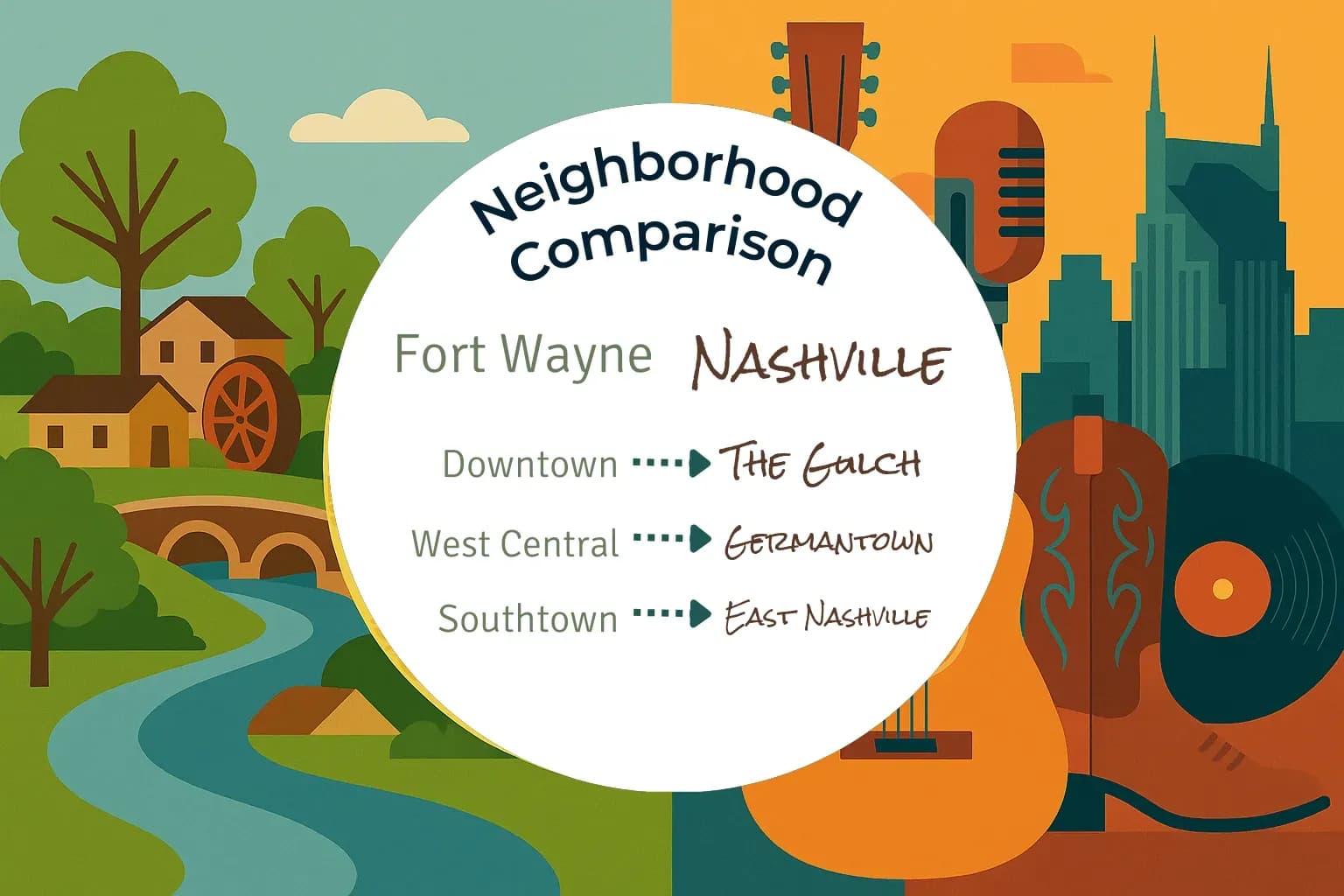 Fort Wayne vs Nashville Neighborhood Comparison