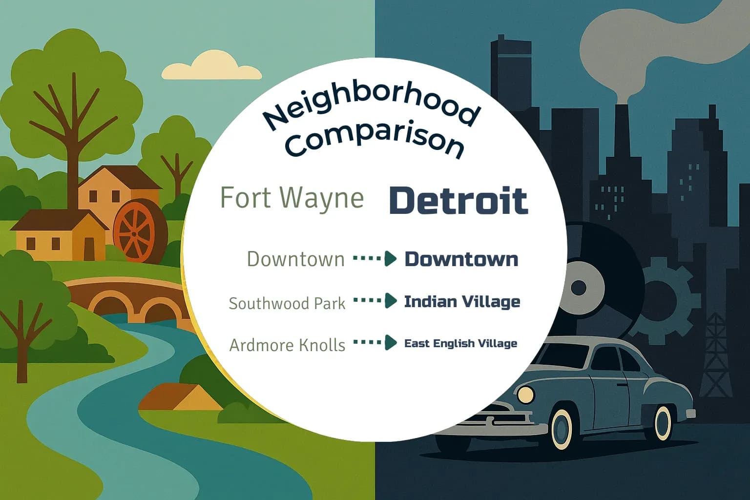 Fort Wayne vs Detroit Neighborhood Comparison