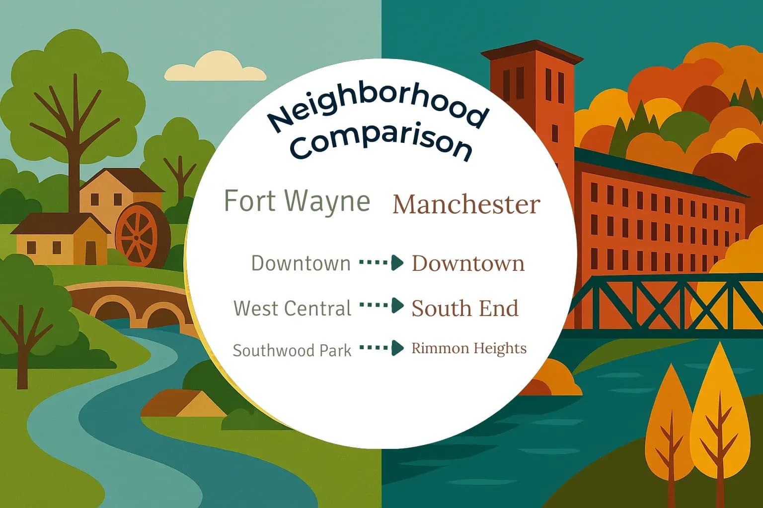 Fort Wayne vs Manchester Neighborhood Comparison
