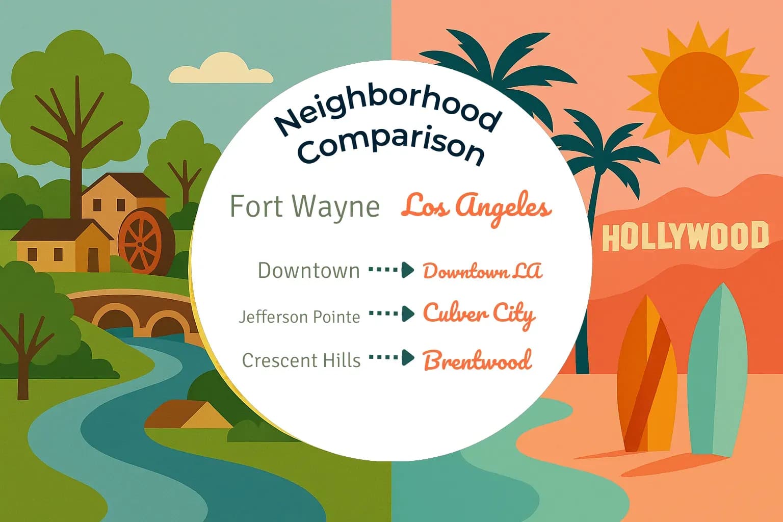 Fort Wayne vs Los Angeles Neighborhood Comparison