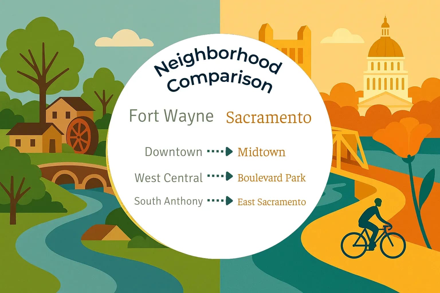 Fort Wayne vs Sacramento Neighborhood Comparison