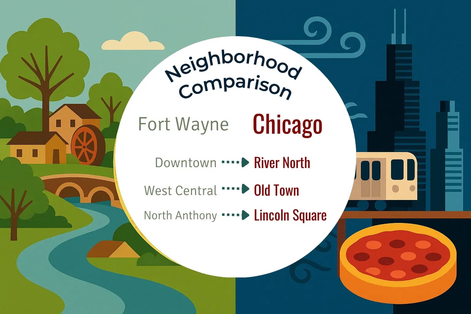 Fort Wayne vs Chicago Neighborhood Comparison