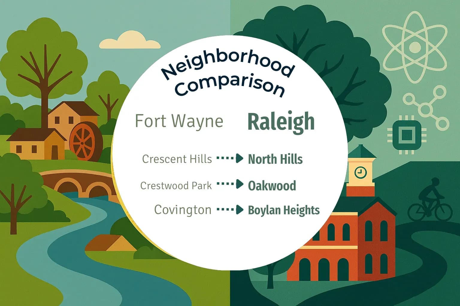 Fort Wayne vs Raleigh Neighborhood Comparison